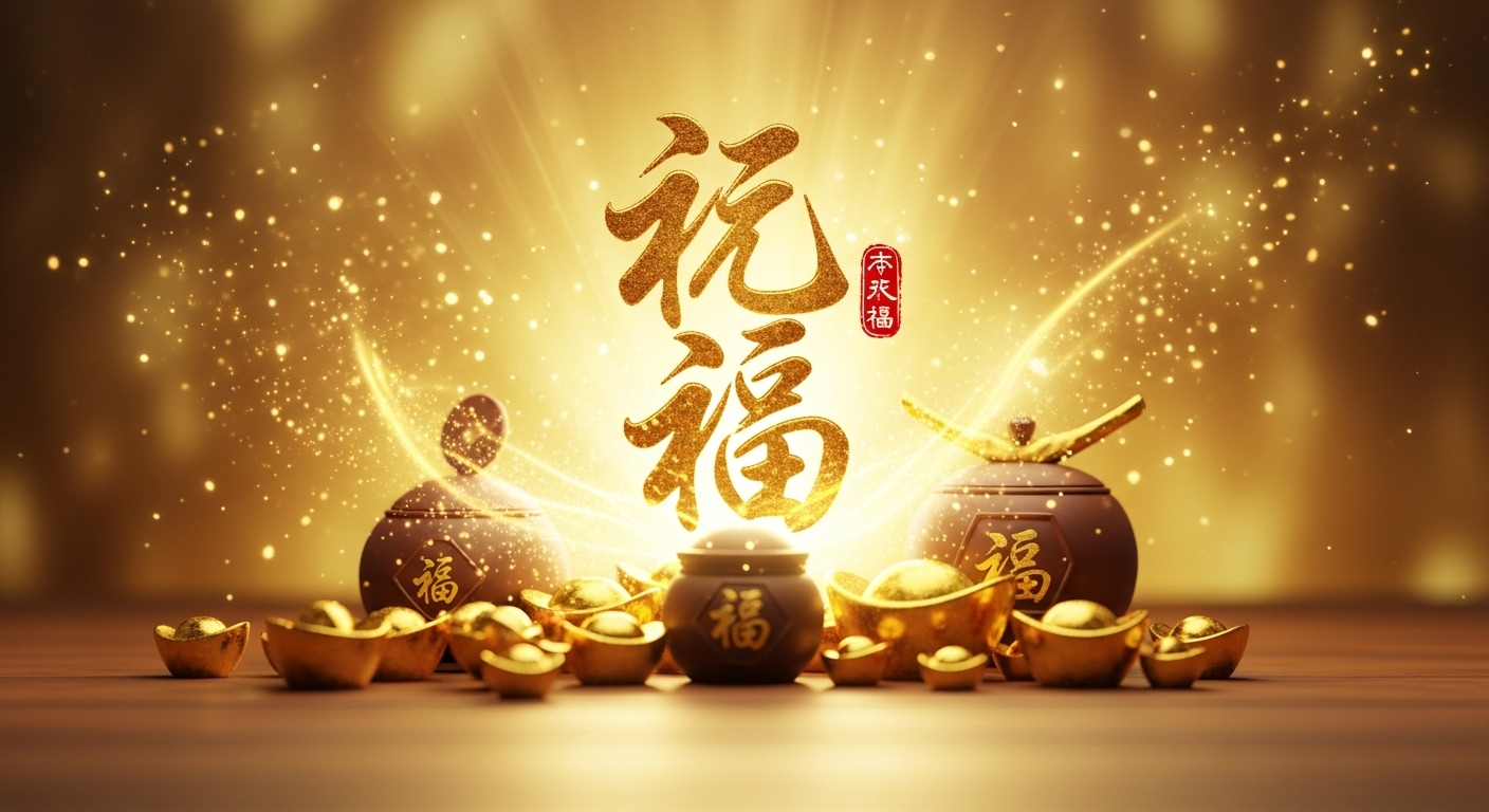 金運を象徴するキラキラと輝く金色の光の中に、白蛇やフクロウ、招き猫などの縁起物が配置され、中央には「金運上昇」という力強い筆文字が書かれている画像。全体的にポジティブで豊かなエネルギーを感じさせるデザイン。